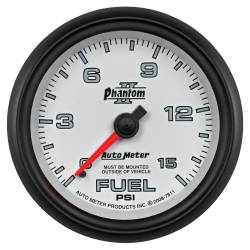 AutoMeter - AutoMeter 7811 Phantom II Mechanical Fuel Pressure Gauge 0-15 PSI 2-5/8" - Image 1