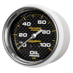 AutoMeter - AutoMeter 200777-40 Marine Mechanical Oil Pressure Carbon Fiber 0-100Psi 2-5/8" - Image 2