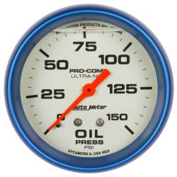 AutoMeter - AutoMeter 4223 Ultra-Nite Liquid Filled Mech Oil Pressure Gauge 0-150PSI 2-5/8" - Image 1