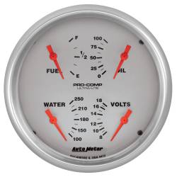 AutoMeter - AutoMeter 4410 Ultra-Lite Quad Gauge 100PSI 100-250-DEG F 8-18V 240-33Ohm 5" - Image 1