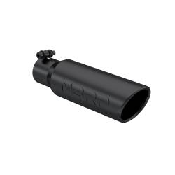 MBRP Exhaust - MBRP Exhaust T5113BLK Blk T304 SS 2.5" Inl Single Wall Rolled Angle 3.5" Out Tip - Image 1