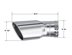 MBRP Exhaust - MBRP T5154 T304 SS 6" Out One Wall Rolled Angle 15-25 Chevy/GMC 2500/3500 - Image 2