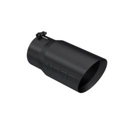 MBRP Exhaust - MBRP Exhaust T5074BLK Black T304 SS 5" Inlet Dual Wall Angle Cut 6" Out Tip - Image 1