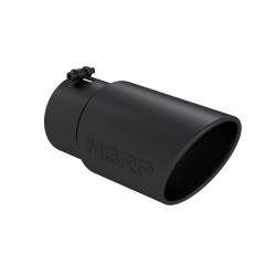 MBRP Exhaust - MBRP Exhaust T5075BLK Blk T304 SS 5" In Single Wall Rolled Angle Cut 6" Out Tip - Image 1