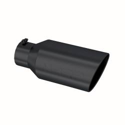 MBRP Exhaust - MBRP Exhaust T5129BLK Blk T304 SS 5" In Single Wall Rolled Angle Cut 8" Out Tip - Image 1
