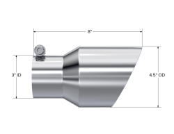 MBRP Exhaust - MBRP Exhaust T5151 T304 SS 3" Inlet Dual Wall Angle Cut 4.5" Outlet Tip - Image 2