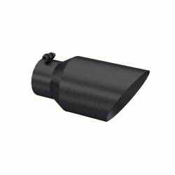 MBRP Exhaust - MBRP Exhaust T5072BLK Black T304 SS 4" Inlet Dual Wall Angle Cut 6" Out Tip - Image 1