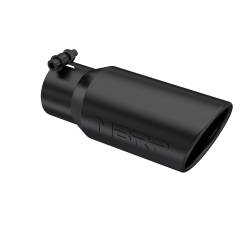 MBRP Exhaust - MBRP Exhaust T5155BLK Blk T304 SS 3" In Single Wall Rolled Angle Cut 4" Out Tip - Image 1
