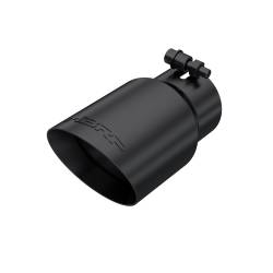 MBRP Exhaust - MBRP Exhaust T5122BLK Black T304 SS 3" In Dual Wall Angle Cut 4" Outlet Tip - Image 1