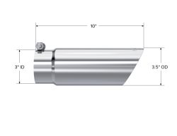 MBRP Exhaust - MBRP Exhaust T5114 T304 SS 3" Inlet Dual Wall Angle Cut 3.5" Outlet Tip - Image 2