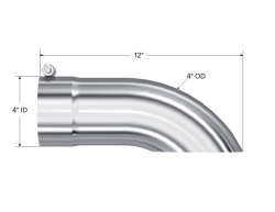 MBRP Exhaust - MBRP Exhaust T5081 T304 SS 4" Inlet Single Wall Turndown 4" Outlet Tip Universal - Image 2