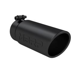 MBRP Exhaust - MBRP Exhaust T5112BLK Black T304 SS 2.5" Inl Dual Wall Angle Cut 3.5" Outlet Tip - Image 1