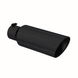 MBRP Exhaust - MBRP Exhaust T5130BLK Blk T304 SS 4" In Single Wall Rolled Angle Cut 6" Out Tip - Image 1