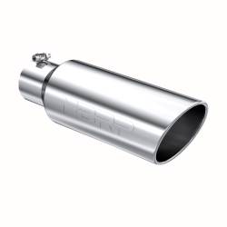MBRP Exhaust - MBRP Exhaust T5130 T304 SS 4" Inlet Single Wall Rolled Angle Cut 6" Outlet Tip - Image 1