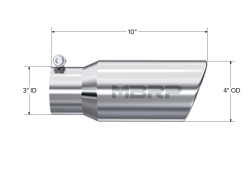 MBRP Exhaust - MBRP Exhaust T5155 T304 SS 3" In Single Wall Rolled Angle Cut 4" Outlet Tip - Image 2