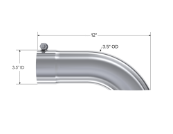 MBRP Exhaust - MBRP Exhaust T5080 T304 SS 3.5" Inlet Single Wall Turndown 3.5" Outlet Tip - Image 2