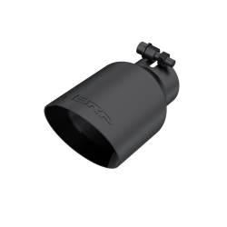 MBRP Exhaust - MBRP Exhaust T5123BLK Black T304 SS 2.5" Inlet Dual Wall Angle Cut 4" Outlet Tip - Image 1