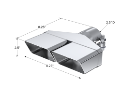 MBRP Exhaust - MBRP Exhaust T5118 T304 SS 2.5" Inlet Single Wall Angle Cut Dual 4" Out Tip - Image 2