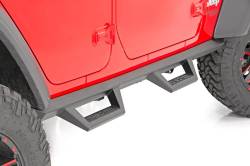 Rough Country Suspension Systems - Rough Country Contoured Drop Step Nerf Bars Black for Wrangler JL 4DR 90769A - Image 2