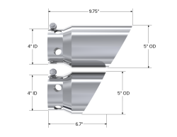 MBRP Exhaust - MBRP Exhaust T5111 T304 SS 5" Outlet Tip Cover Set 08-26 Ford F250/350/450 - Image 2