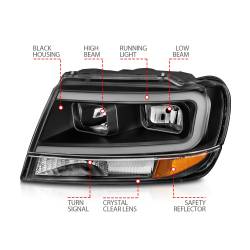Anzo USA - Anzo USA 111537 Crystal Headlight Set for 99-04 Jeep Grand Cherokee WJ - Image 4