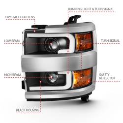Anzo USA - Anzo 111359 Projector Headlight Set for Silverado 2500HD/3500 - Image 4