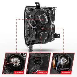 Anzo USA - Anzo 111359 Projector Headlight Set for Silverado 2500HD/3500 - Image 5