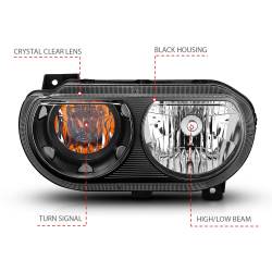 Anzo USA - Anzo USA 121526 Crystal Headlight Set for 08-14 Challenger - Image 4