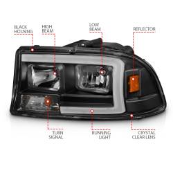 Anzo USA - Anzo USA 111591 Crystal Headlight Set for 97-04 Dakota/Durango - Image 4