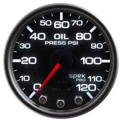 AutoMeter - AutoMeter P32552 Spek-Pro Oil Press Gauge Black/Blk 120PSI 2-1/16" Stepper Motor - Image 1