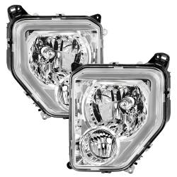 Spyder Auto - Spyder Auto 9053030 Chrome Crystal Headlights w/Light Bar for 08-12 Jeep Liberty - Image 1