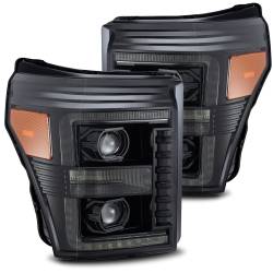 AlphaRex - AlphaRex 880140 Black Projector Plank Headlights for 11-16 Ford Super Duty - Image 1