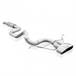 Stainless Works - Stainless Works FC13CB-WT Catback Vintage Round Muffler Wide Oval Tip Factory - Image 1
