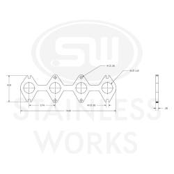 Stainless Works - Stainless Works HF463V163 Header Flange SBF 1.625" 3V Round Port - Image 2