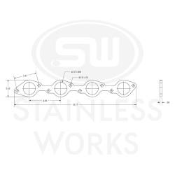 Stainless Works - Stainless Works HFBBC188 Header Flange BBC 1-7/8" Port - Image 2