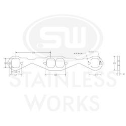 Stainless Works - Stainless Works HFSBCSQ1875 Header Flange SBC 1-7/8" Square Port - Image 2
