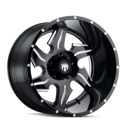 American Truxx - American Truxx AT163 Ninja 22x14 5x150 -76mm Gloss Black/Milled AT163-22450M-76 - Image 1