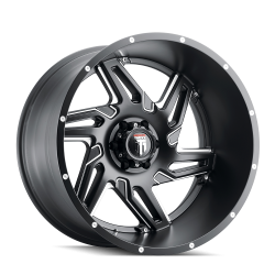 American Truxx - American Truxx AT186 Spurs 24x14 5x150 -76mm Satin Black/Milled AT186-24450M-76 - Image 1