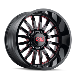 Cali Offroad Wheels - Cali Offroad 9110 Summit 24x14 6x135 -76mm Gloss Black/Red Milled 9110-24436BTR - Image 1