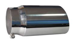 SpeedFx - SpeedFX 502S Exhaust Tip 5" Inlet 6" Outlet Polished SS Angled Cut 12" - Image 1