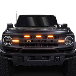 IAG Performance - IAG Performance IAG-BDY-F3035 I-Line 3pc Amber Grille Light Kit - Image 1