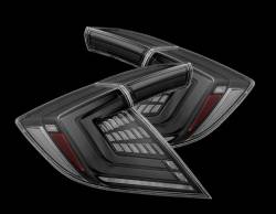 AlphaRex - AlphaRex 676000 Alpha Black Prismatic LED Taillights 16-21 Honda Civic Hatch - Image 1