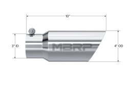 MBRP Exhaust - MBRP Exhaust T5156 T304 SS 3" Inlet Dual Wall Angle Cut 4" Outlet Tip Universal - Image 2