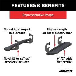 ARIES - ARIES 2055520 RidgeStep Commercial Running Boards w/Mounting Brackets - Image 7