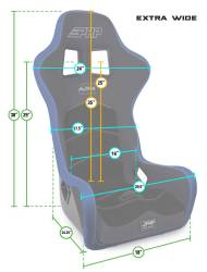 PRP - PRP A3902-260 Alpha Extra Wide Race Seat HANS Compatible Recessed Shoulder - Image 2