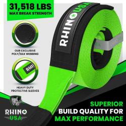 Rhino USA - Rhino USA RG-TS3X20-GRN Recovery Tow Strap 3"x20' Green - Image 2