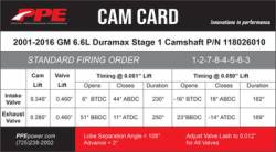 Pacific Performance Engineering - PPE 118026010 Stage-1 Performance Camshaft Std Fire for 01-16 GM 6.6L Duramax - Image 4