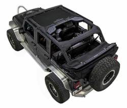 SpiderWebShade - SpiderWebShade Mesh Bikini Top Black for Jeep JK 4DR SWS-SHDKNI-01-JK-BLK - Image 1