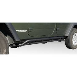 Rugged Ridge 11504.22 RRC Rocker Guards Black for Jeep Wrangler Unlimited