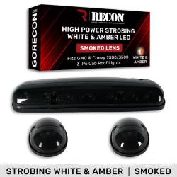 Recon - Recon 264155BKS LED Cab Roof Light Kit Smoked/White/Amber Silverado/Sierra HD - Image 1